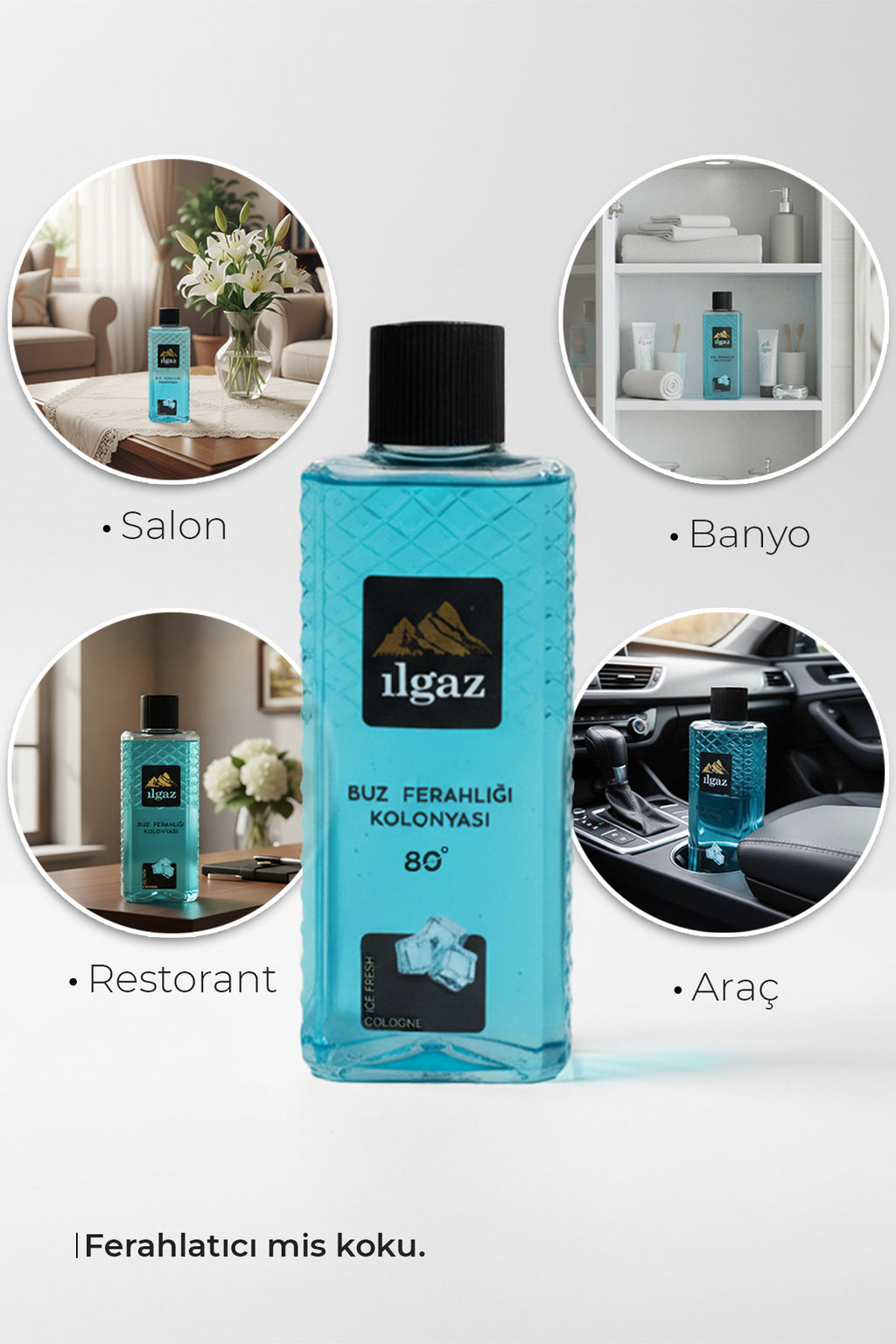 Buz Ferahlığı Kolonyası 3'lü Set 80 Derece 400 ml | Elegance Series