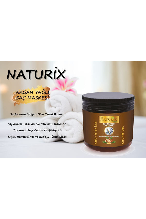 Tüm Saç Tipleri Için Doğal Argan Yağlı 500 ml Saç Bakım Maskesi Argan Saç Maskesi