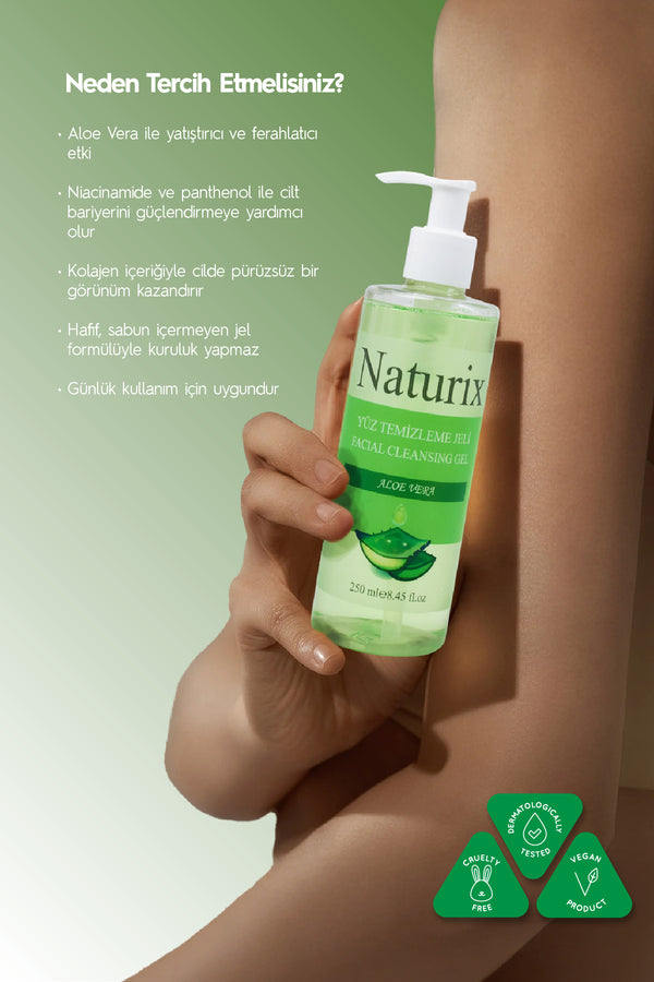 Aloe Vera Özlü Yüz Temizleme Jeli Canlandırıcı Ve Nemlendirici Bakım - 250 ml