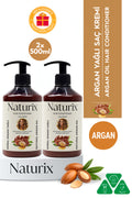 Argan Yağlı Saç Bakım Kremi 2'li Eko Set - 500 ml | Hızlı Saç Uzatma Etkili