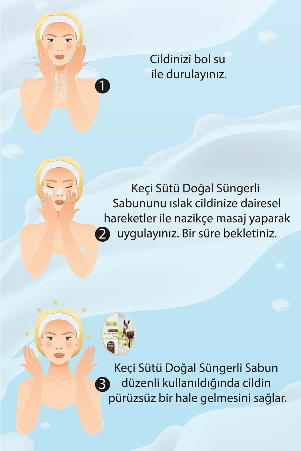 Keçi Sütü Süngerli Sabun 150 gr | Peeling Etkili, Kurutucu, Yenileyici