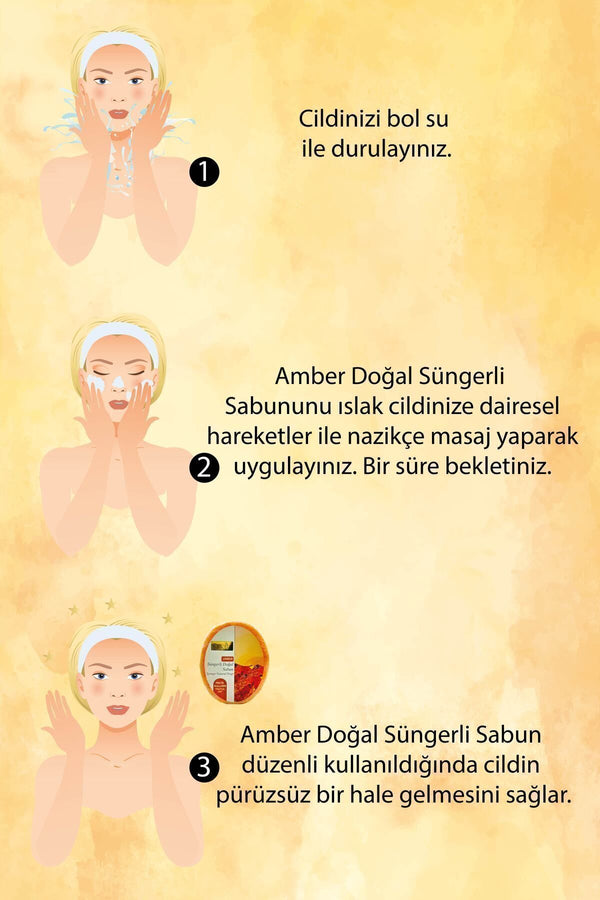 Amber Süngerli Sabun 150 gr | Doğal Amber Soap | Peeling Ve Ferahlatıcı Etki