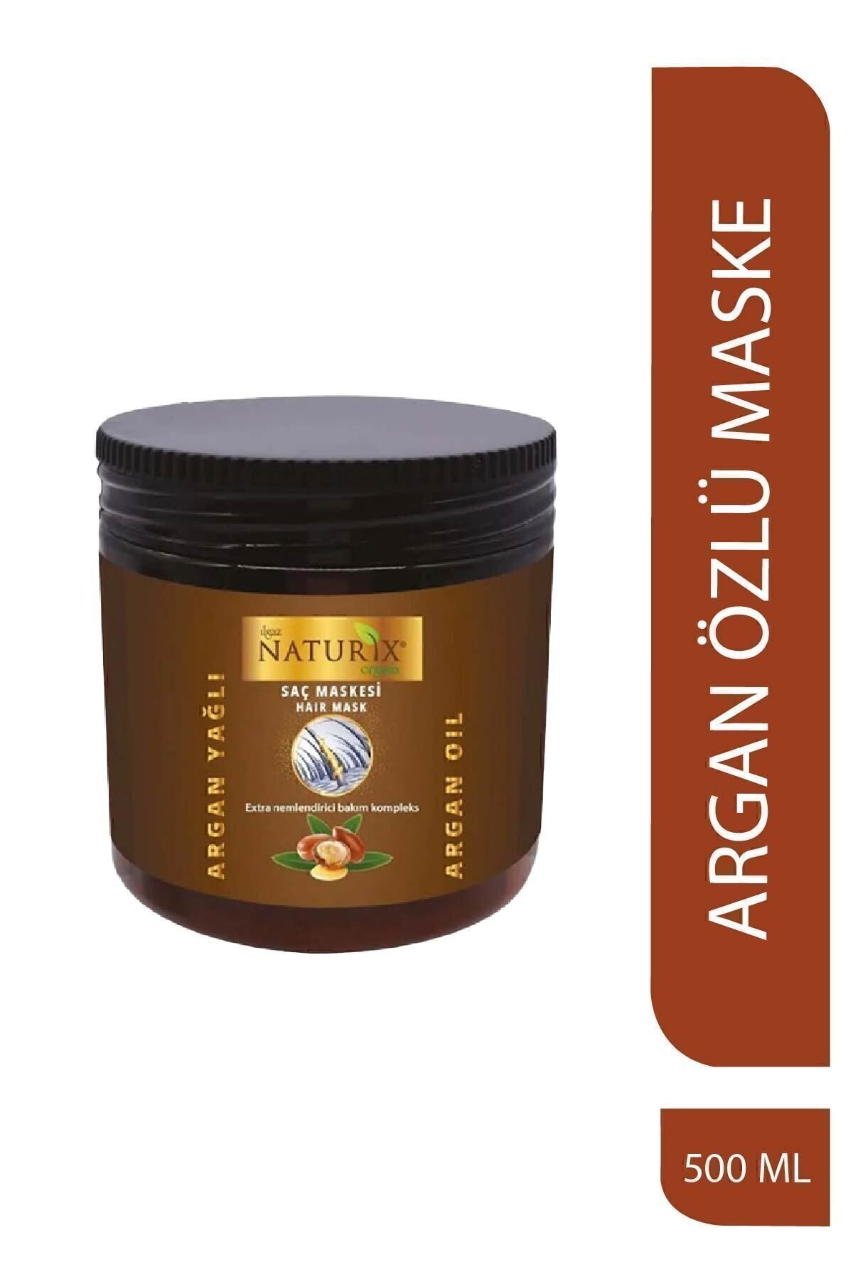 Tüm Saç Tipleri Için Doğal Argan Yağlı 500 ml Saç Bakım Maskesi Argan Saç Maskesi