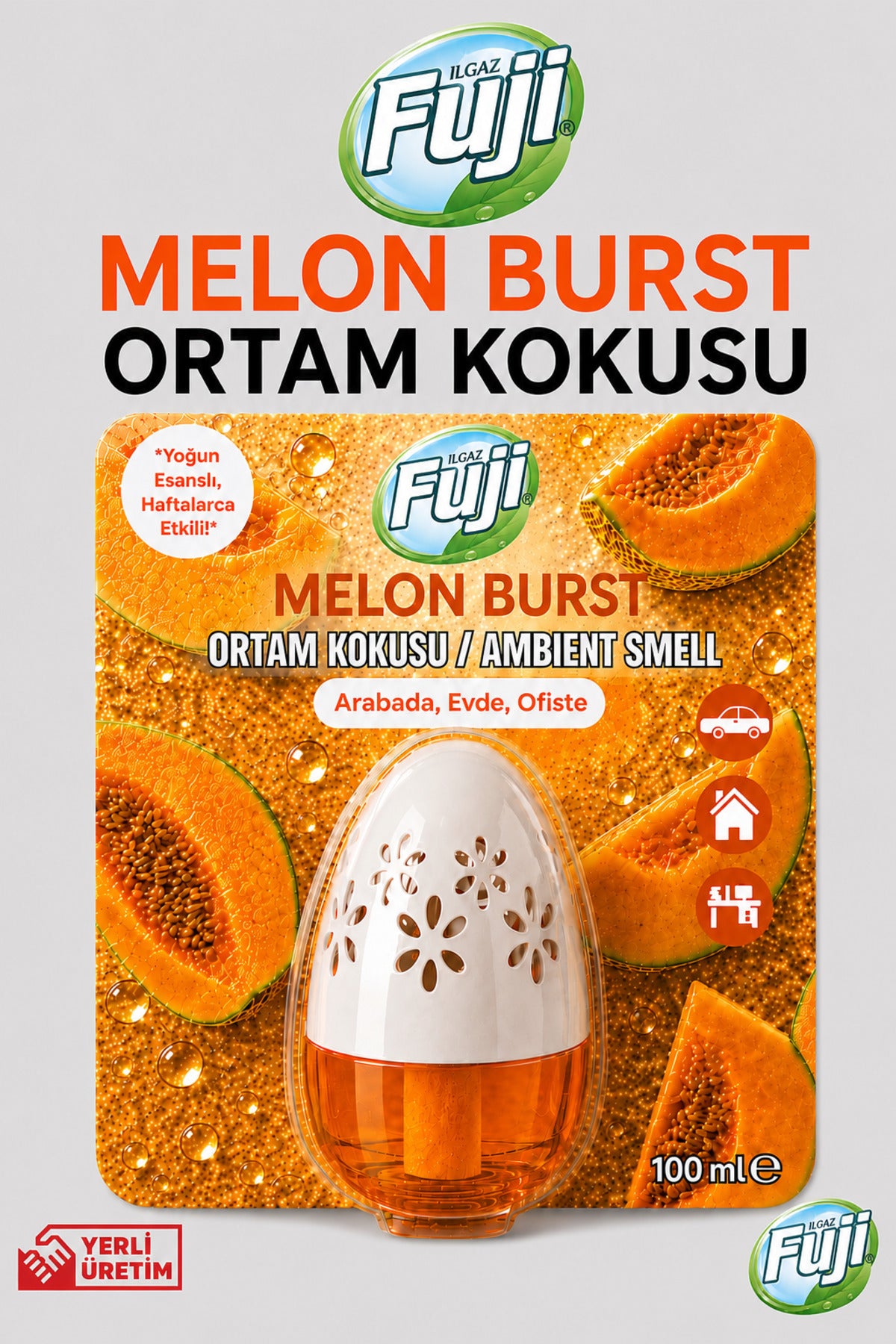 Kavun Kokulu Araç, WC, Oda ve Ortam Kokusu 100 ml | Melon Burst Kalıcı Kavanoz Koku