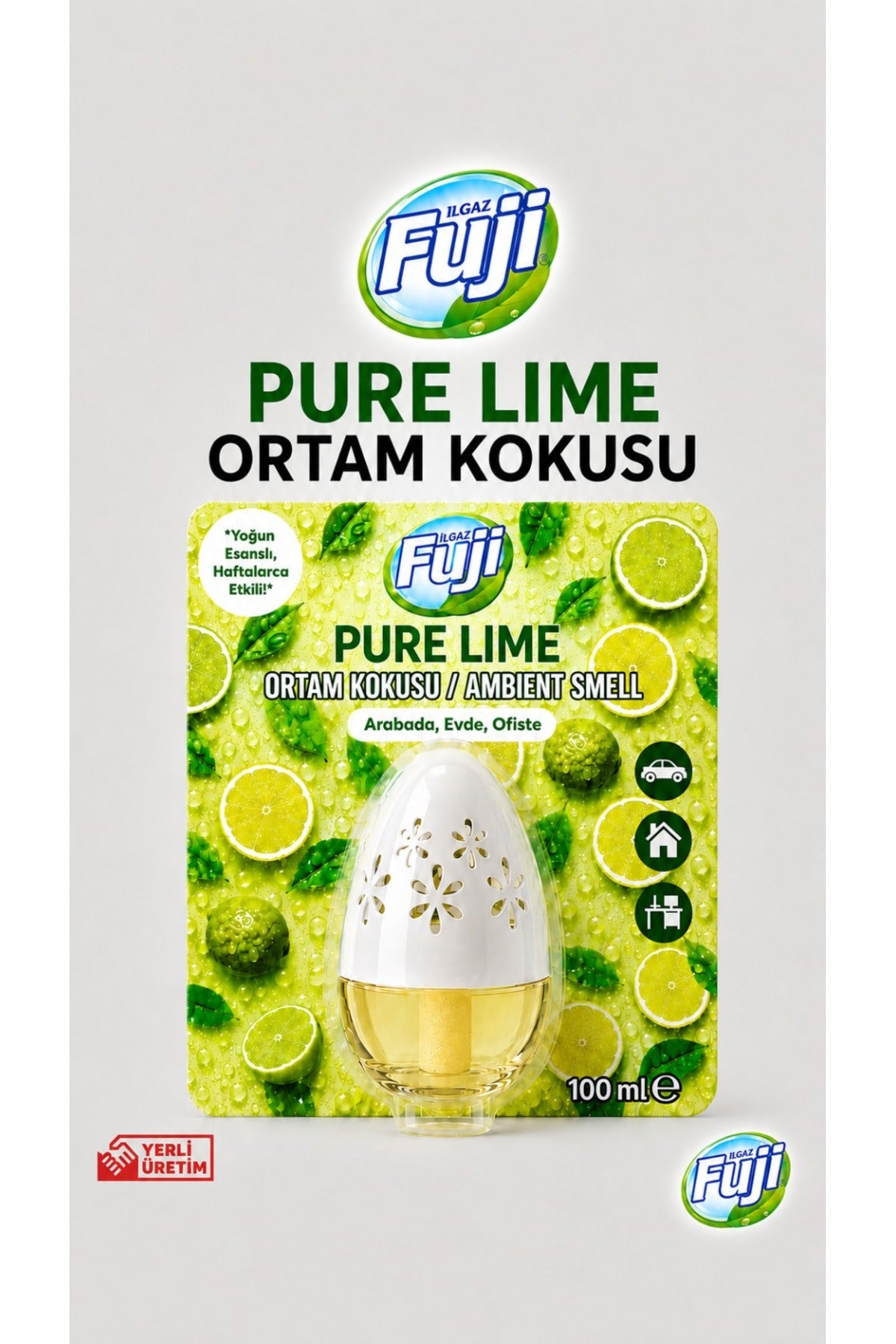 Limon Kokulu Araç, WC, Oda ve Ortam Kokusu 100 ml | Pure Lime Kalıcı Kavanoz Koku