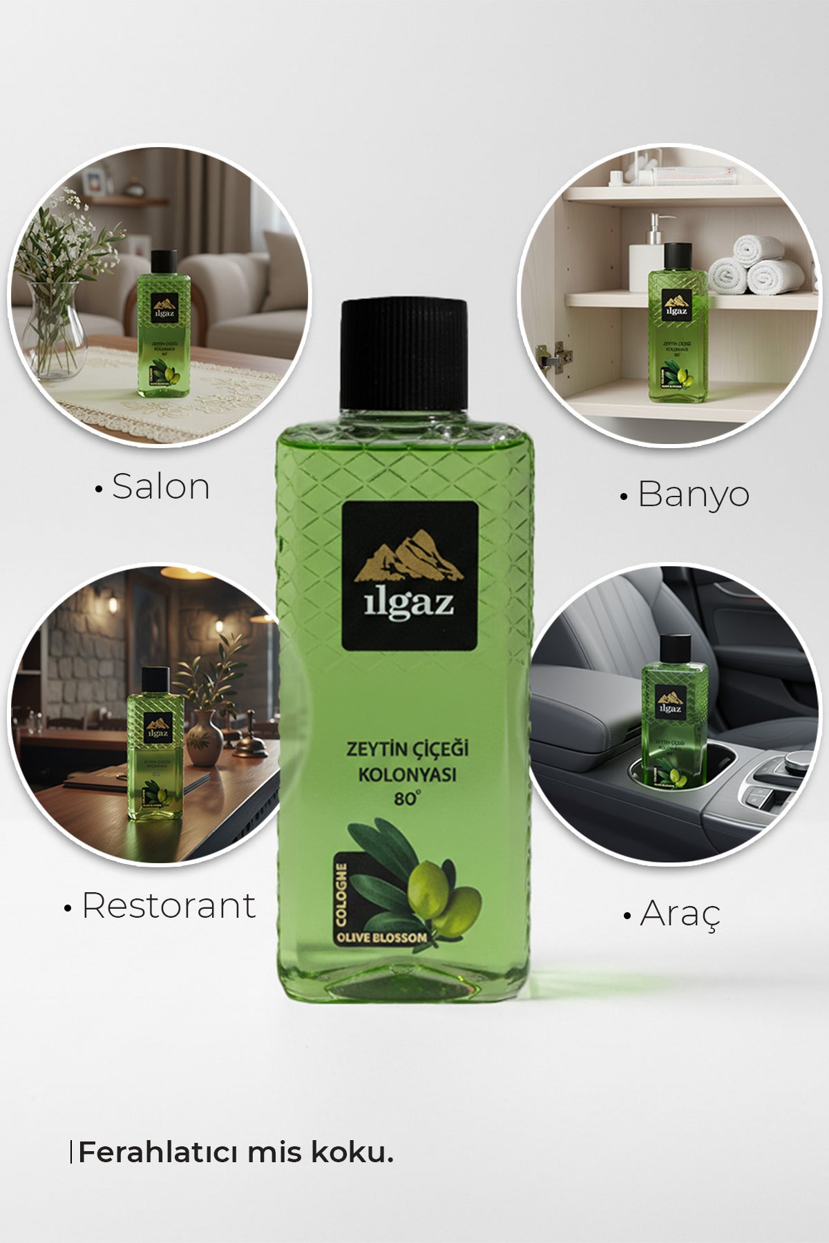 Zeytin Çiçeği Kolonyası 2'li Set 80 Derece 400 ml | Elegance Series
