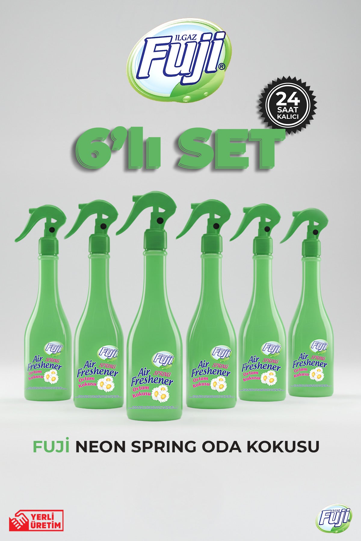 Spring Oda Spreyi 6'lı 400 ml - Air Freshener Neon Beyaz Papatyalar Ortam Kokusu Seti