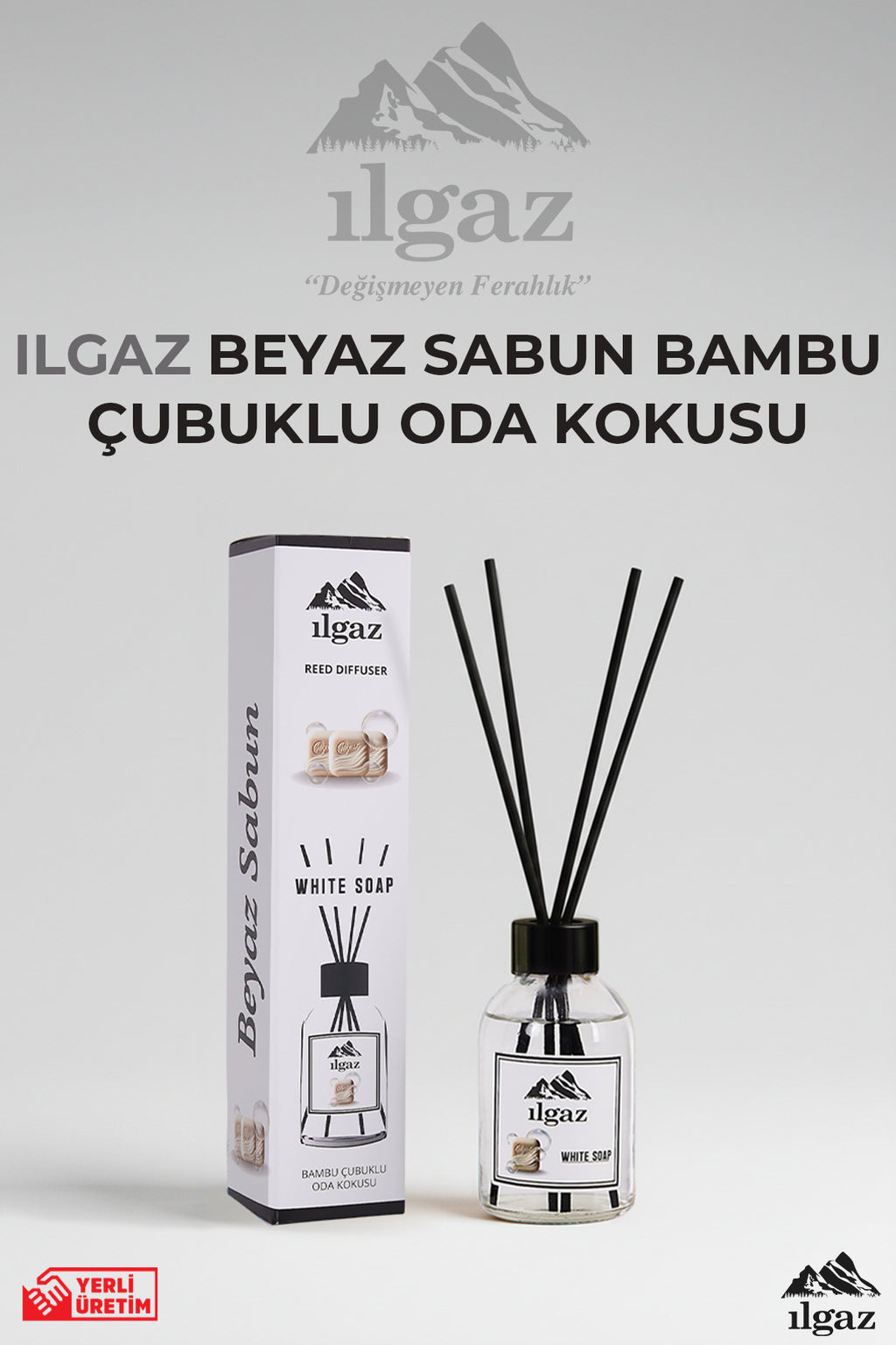 Beyaz Sabun Çubuklu Oda Kokusu 110 Ml White Soap Parfum Ferahlatıcı Ortam Kokusu Kalıcı Parfümlü