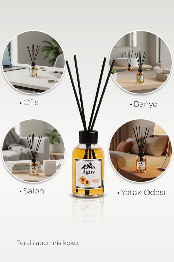 Şeftali Bambu Çubuklu Oda Kokusu 110 ml | Red Diffuser Peach Meyveli Ortam Kokusu