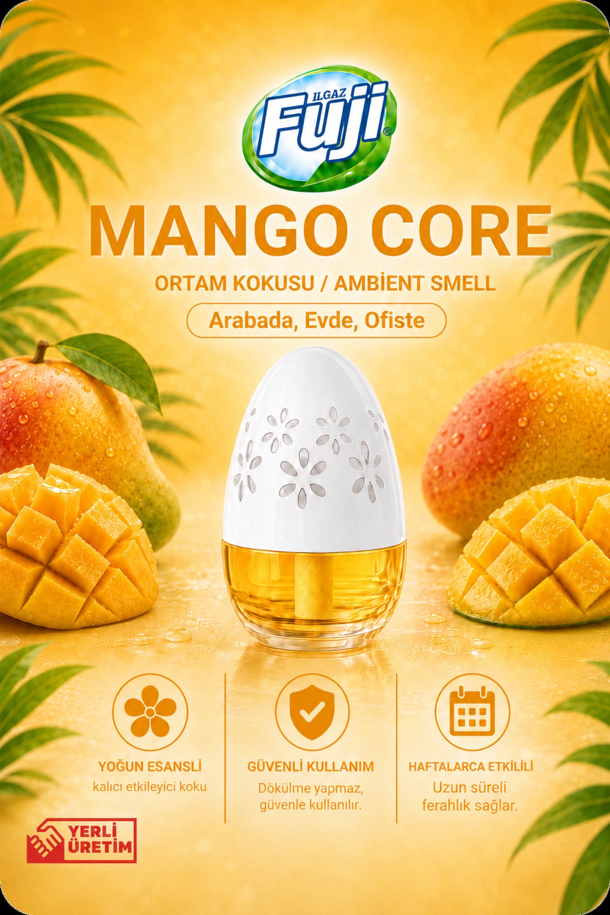 Mango Kokulu Araç, WC, Oda ve Ortam Kokusu 100 ml | Mango Core Kalıcı Kavanoz Koku