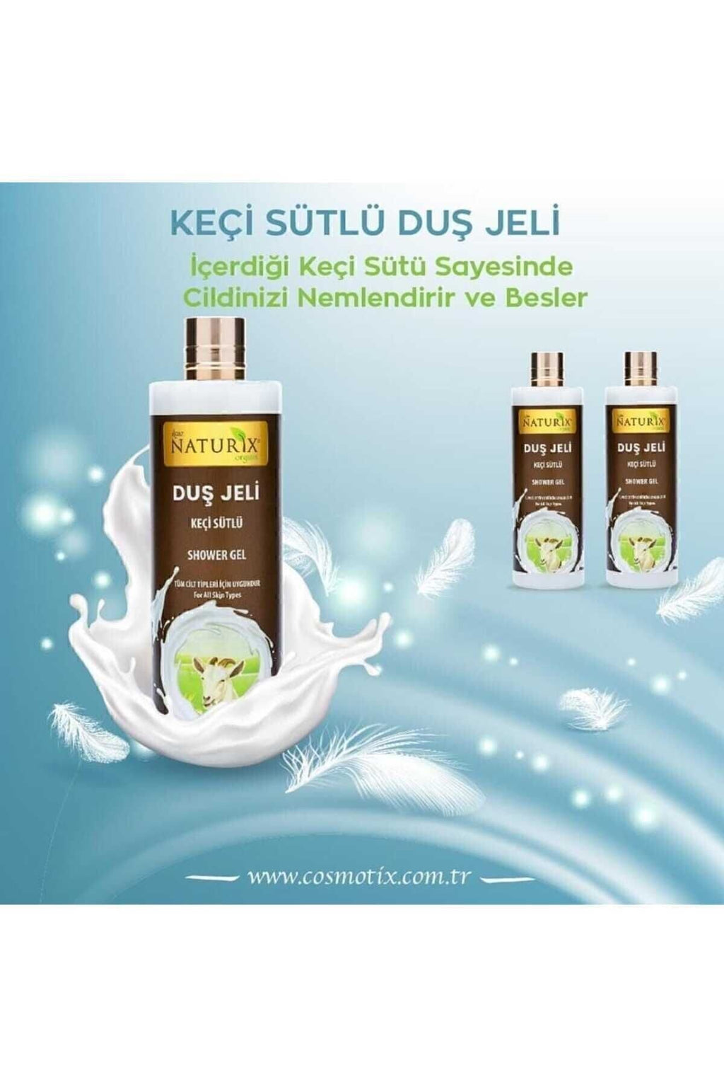 400 ml Keçi Sütü Duş Jeli Nemlendirici Cilt Pürüzsüzleştirici Yoğun Nemlendirici Temizleme Duş Jeli
