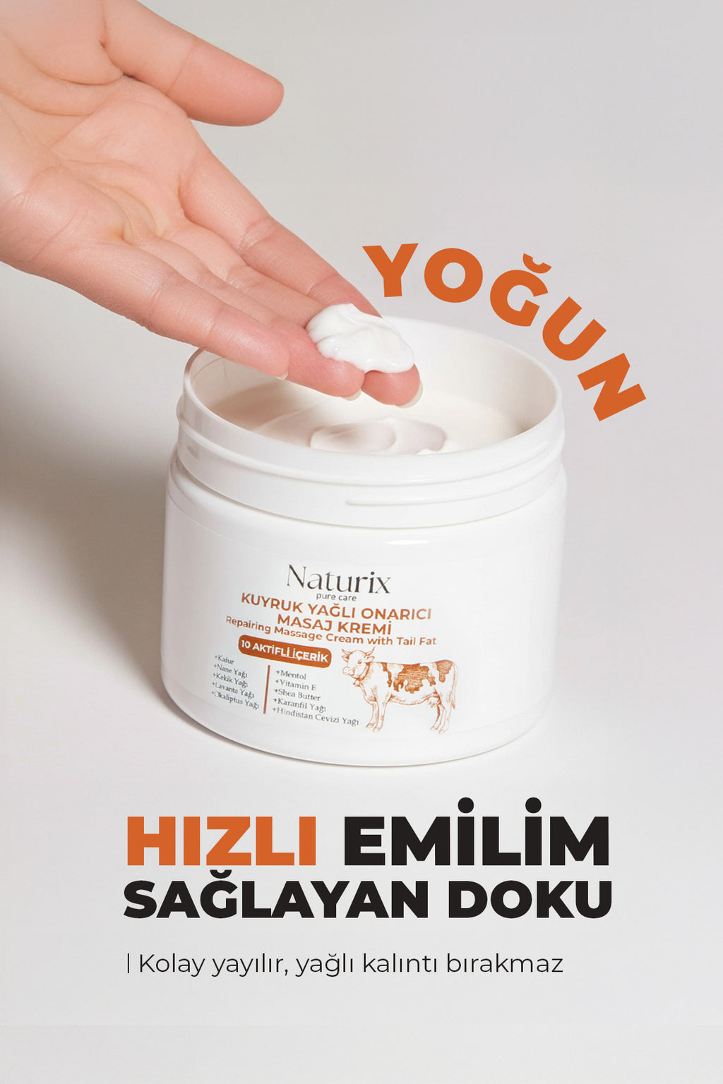 Kuyruk Yağlı Masaj Kremi 100 ml – 10 Bitkisel Aktifli İçerik Rahatlatıcı Bakım Kremi