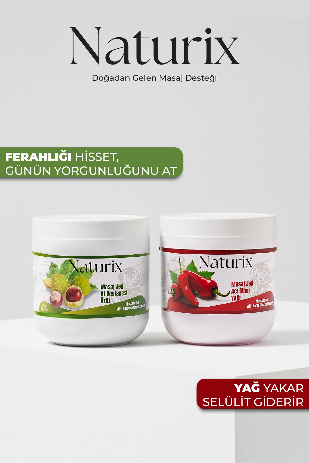 2'li Paprika Biberli Balsam Masaj Jeli 500 ml Kırmızı Biber Masaj Jeli