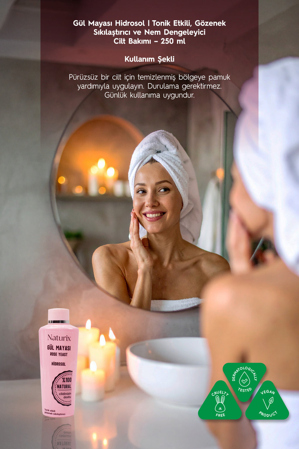 Akne Önleyici Gül Mayası 250 ml - 2'li Eko Paket | Tonik Etkili Ve Gözenek Sıkılaştırıcı Gül Suyu