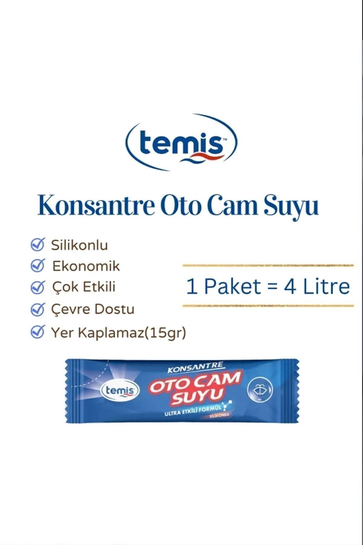 Konsantre Oto Cam Suyu 5 Adet = 20 Lt - Kir, Yağ, Çamur Önleyici, Yeni Nesil Etkili Formül