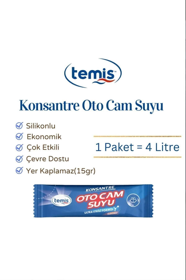 Konsantre Oto Cam Suyu 5 Adet = 20 Lt - Kir, Yağ, Çamur Önleyici, Yeni Nesil Etkili Formül