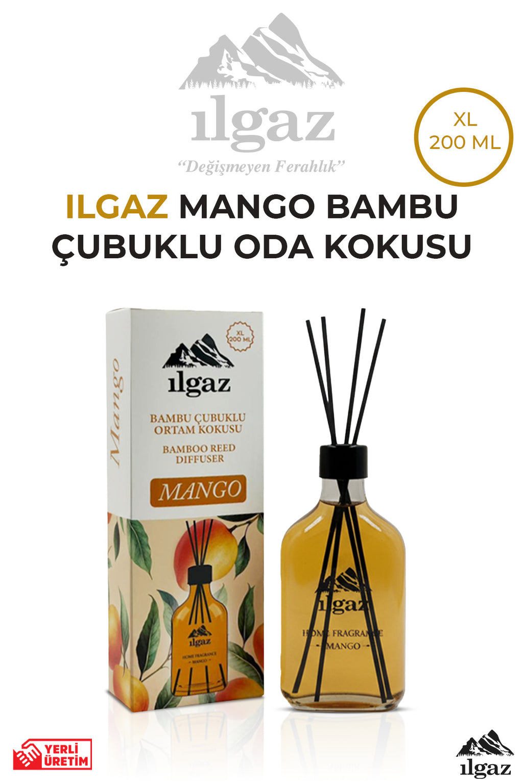 Mango Bambu Çubuklu Oda Kokusu 200 ML | XL Red Diffuser