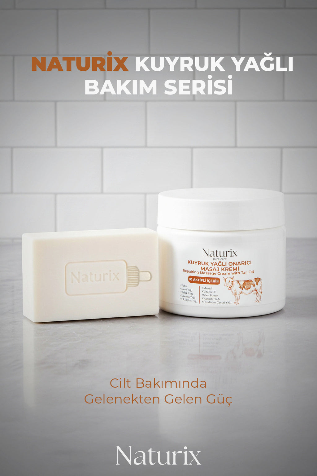 Kuyruk Yağlı Onarıcı Sabun 100 gr | 12 Doğal Aktifli İçerik Nemlendirici ve Besleyici Etki