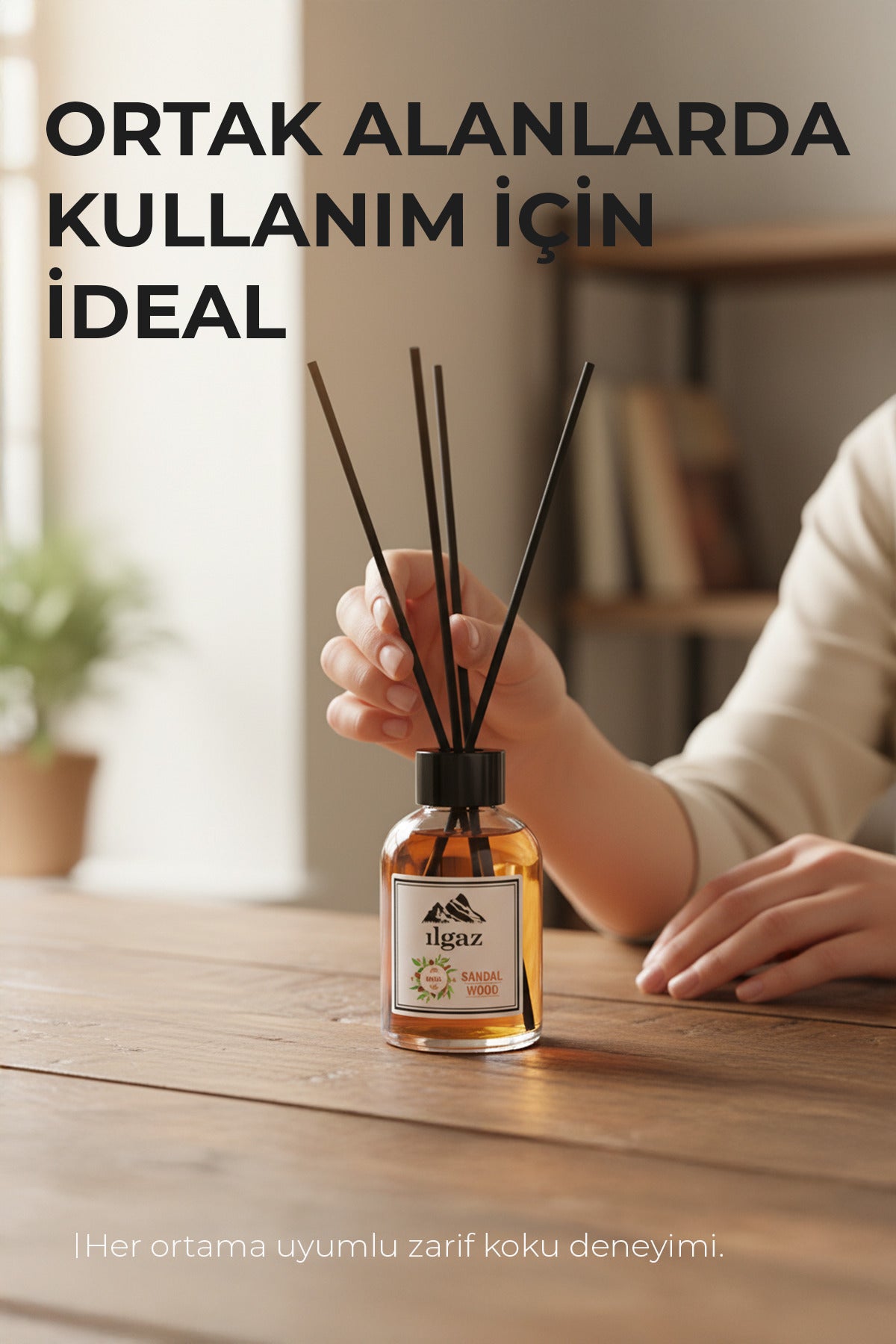 Sandal Ağacı Bambu Çubuklu Oda Kokusu 110 ml | Red Diffuser Sandal Wood Ortam Kokusu