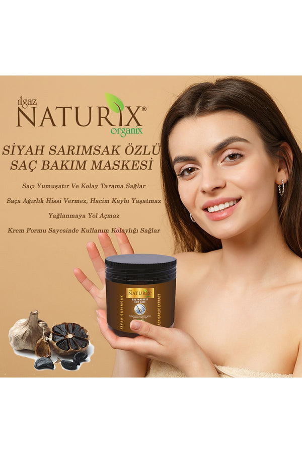 Siyah Sarımsak Özlü Saç Bakım Maskesi 500 ml | Saç Dökülmesine Karşı Tuzsuz Saç Maskesi
