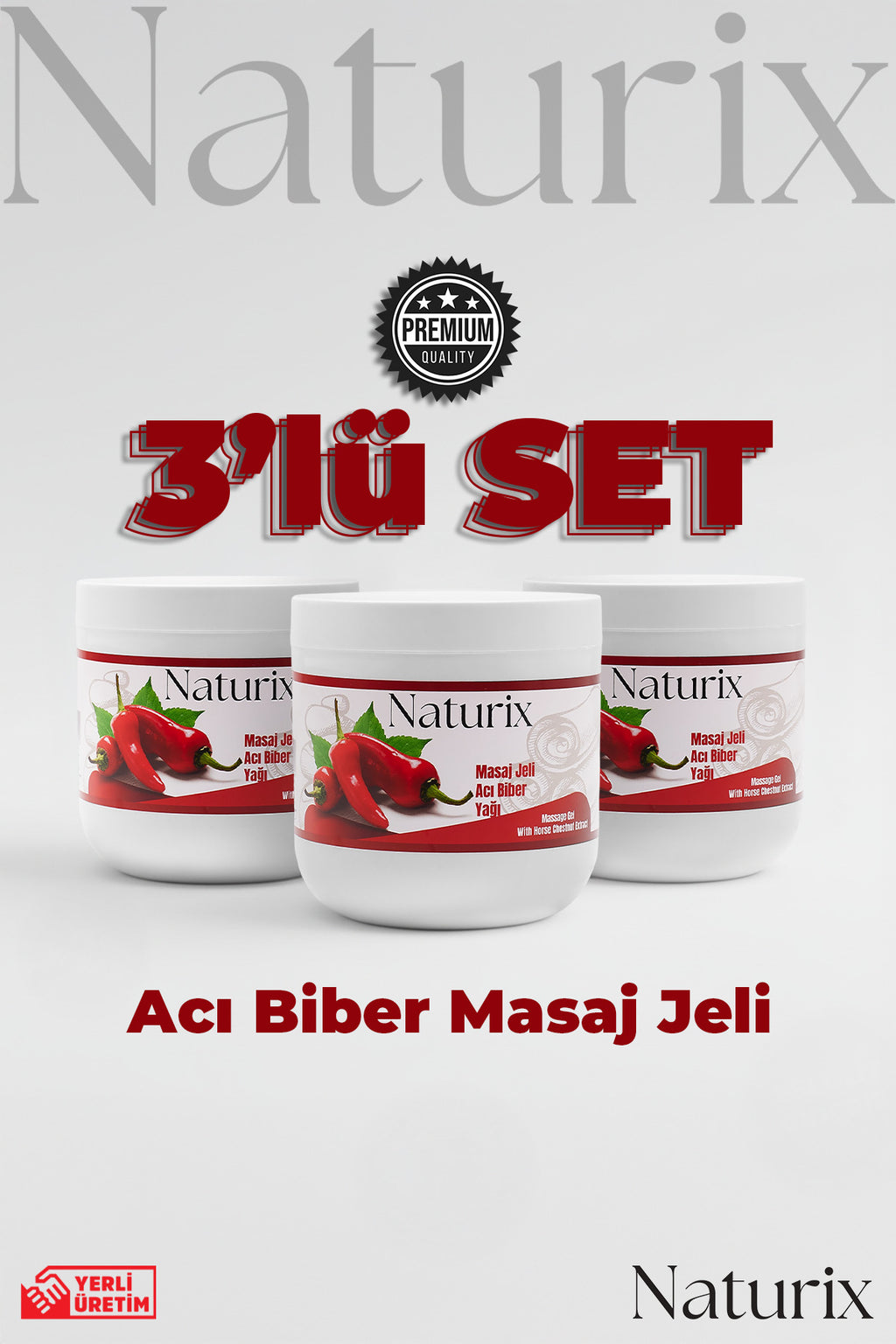 Paprika & Chili Biber Balsamı Masaj Jeli 3'lü Eko Paket - 500 ml