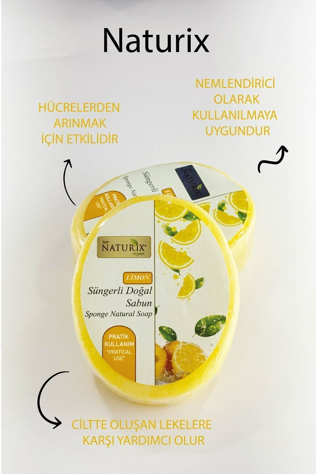 Limon Süngerli Sabun 150 gr | Doğal Limon Soap | Peeling Etkili Cilt Arındırıcı