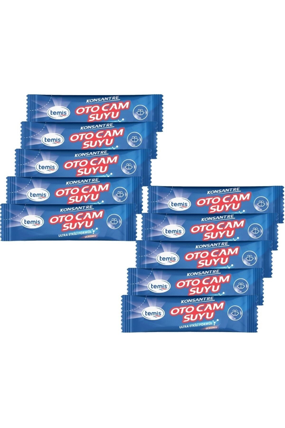 Yeni Nesil Silikonlu Konsantre Oto Cam Suyu Ultra Etkili ( 10 Paket = 40 Litre )