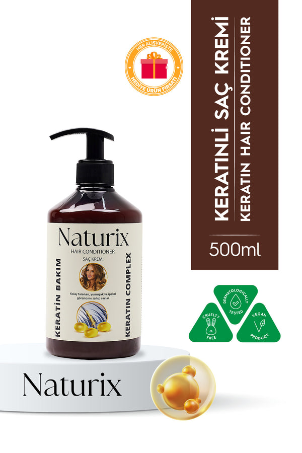 Tuzsuz Keratin Saç Kremi 500 Ml Yıpranmış Saçlara Bitkisel Keratin Bakım Saç Kremi Paraben Içermez