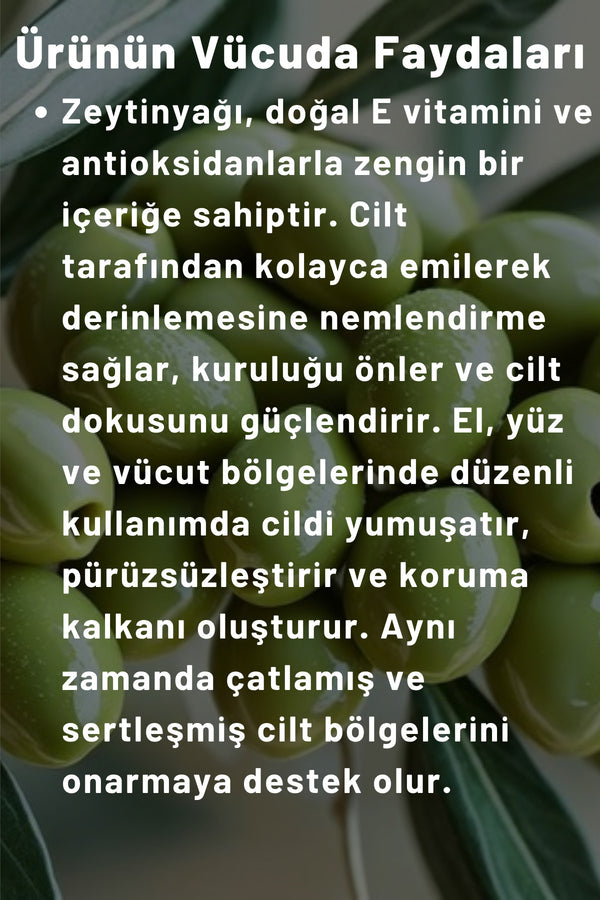 Zeytinyağlı Nemlendirici Krem 250 ml – El, Yüz & Vücut Losyonu Hassas Ciltler Için Besleyici