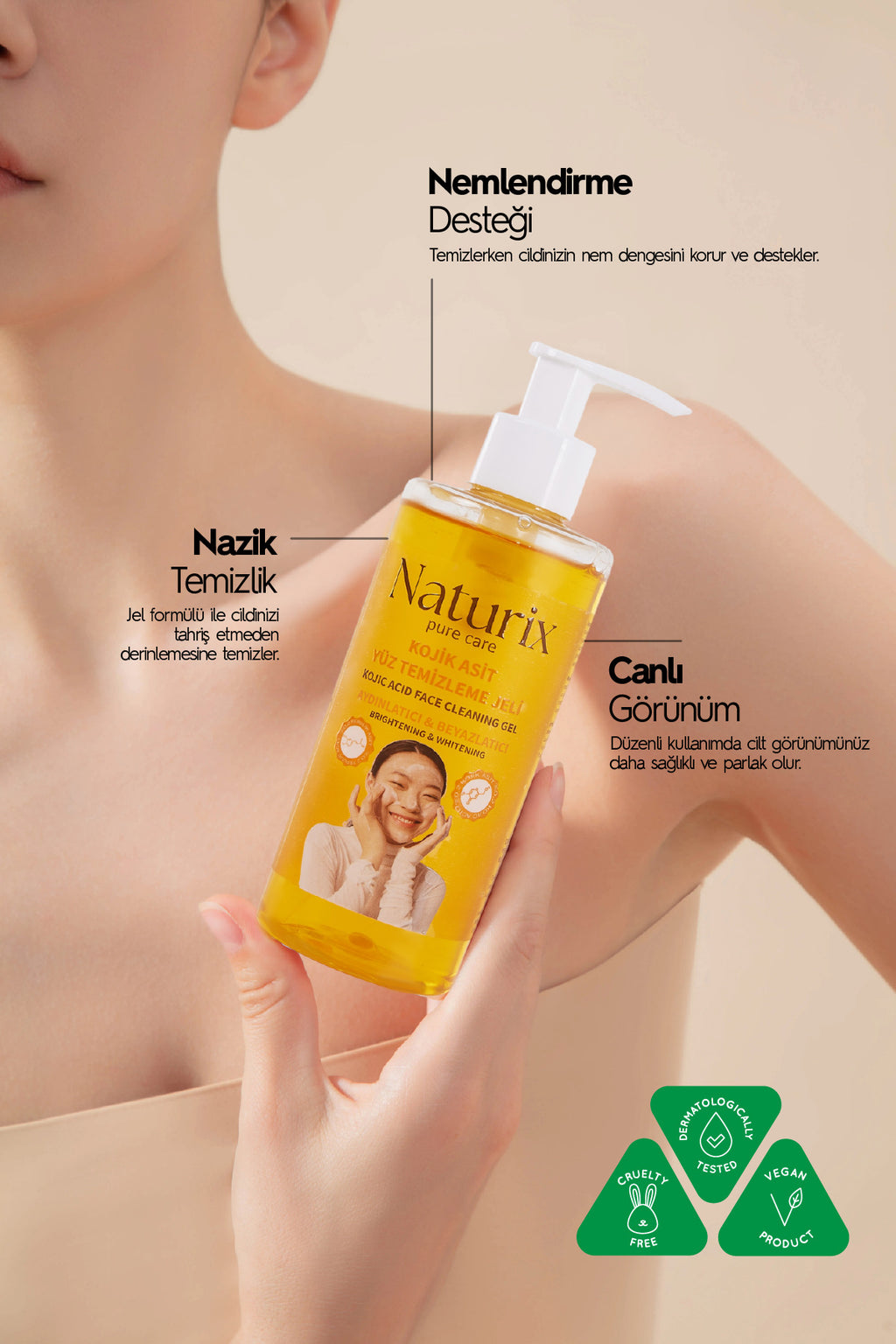 Kojik Asit Yüz Temizleme Jeli - Aydınlatıcı, Beyazlatıcı Ve Gözenek Arındırıcı Etkili Jel 250 ml