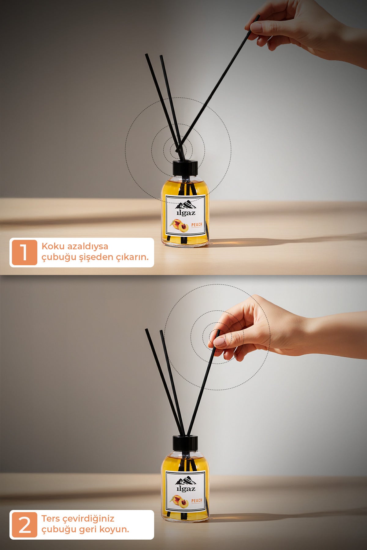 Şeftali Bambu Çubuklu Oda Kokusu 110 ml | Red Diffuser Peach Meyveli Ortam Kokusu