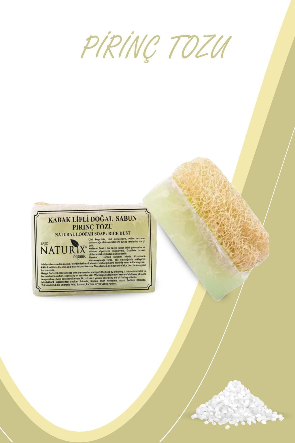 Kabak Lifli Pirinç Tozu Sabun 130 gr | Cilt Beyazlatıcı Ve Peeling Etkili Sabun