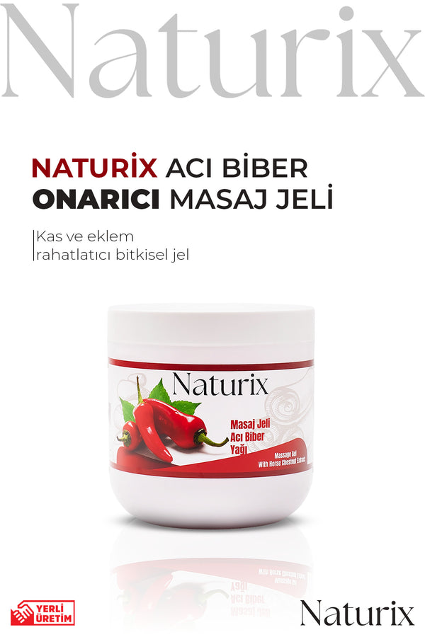 Paprika & Chili Biber Masaj Jeli 500 ml – Isıtıcı ve Rahatlatıcı Etki – Bitkisel Formül