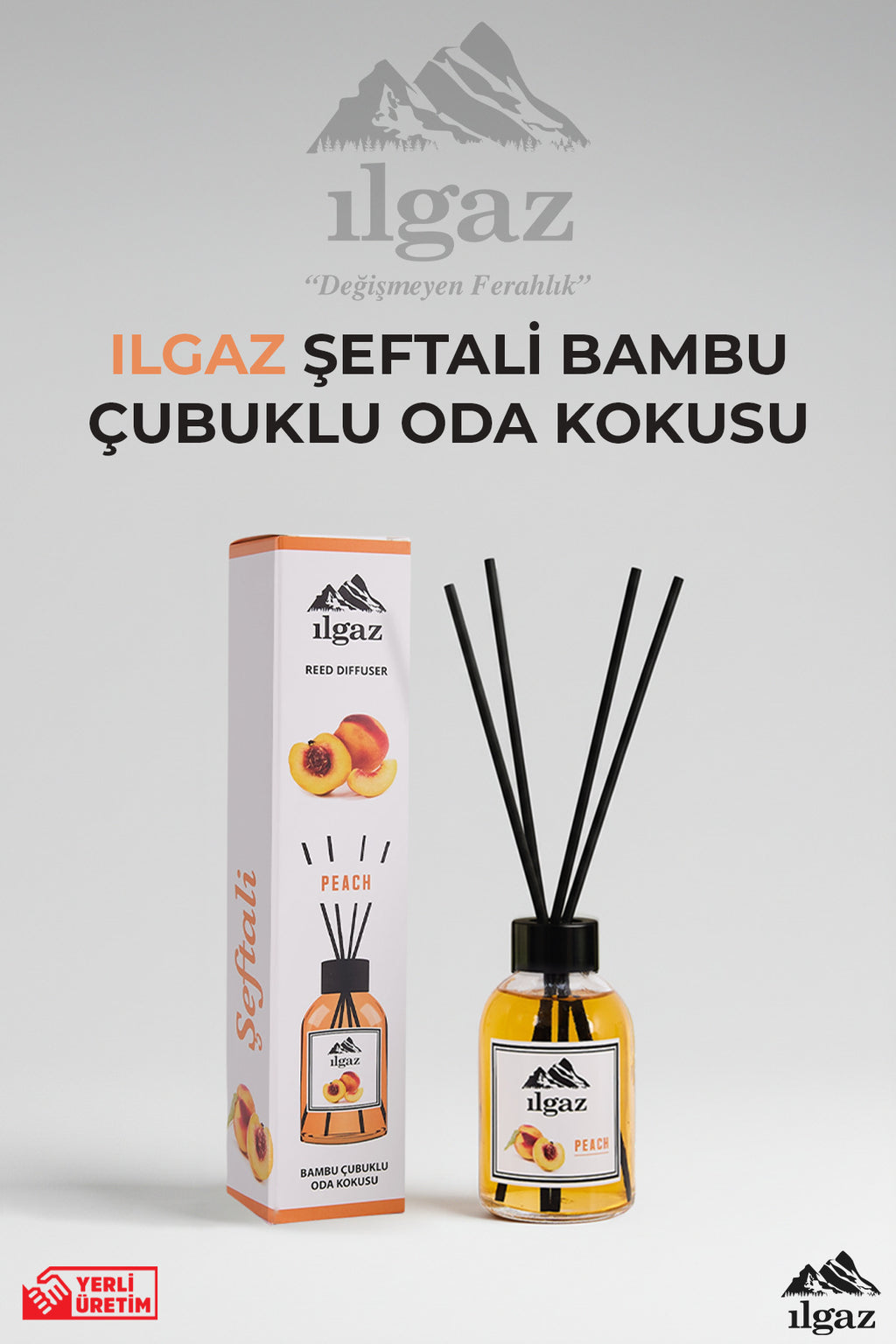 Şeftali Bambu Çubuklu Oda Kokusu 110 ml | Red Diffuser Peach Meyveli Ortam Kokusu