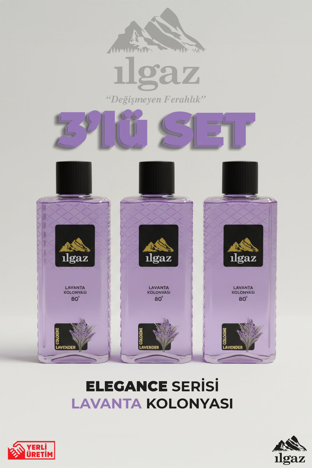 Lavanta Kolonyası 3'lü Set 80 Derece 400 ml | Elegance Series