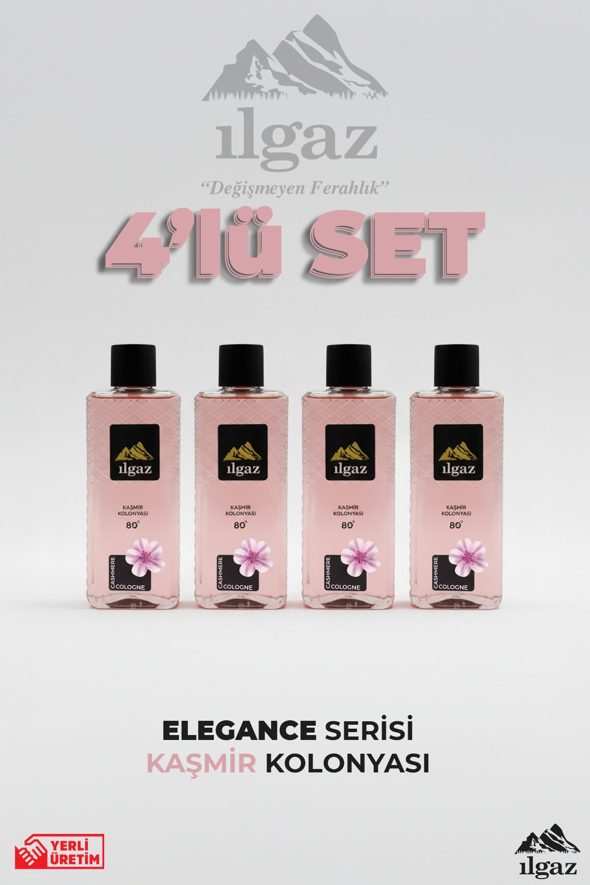 Kaşmir Kolonyası 4'lü Set 80 Derece 400 ml | Elegance Series