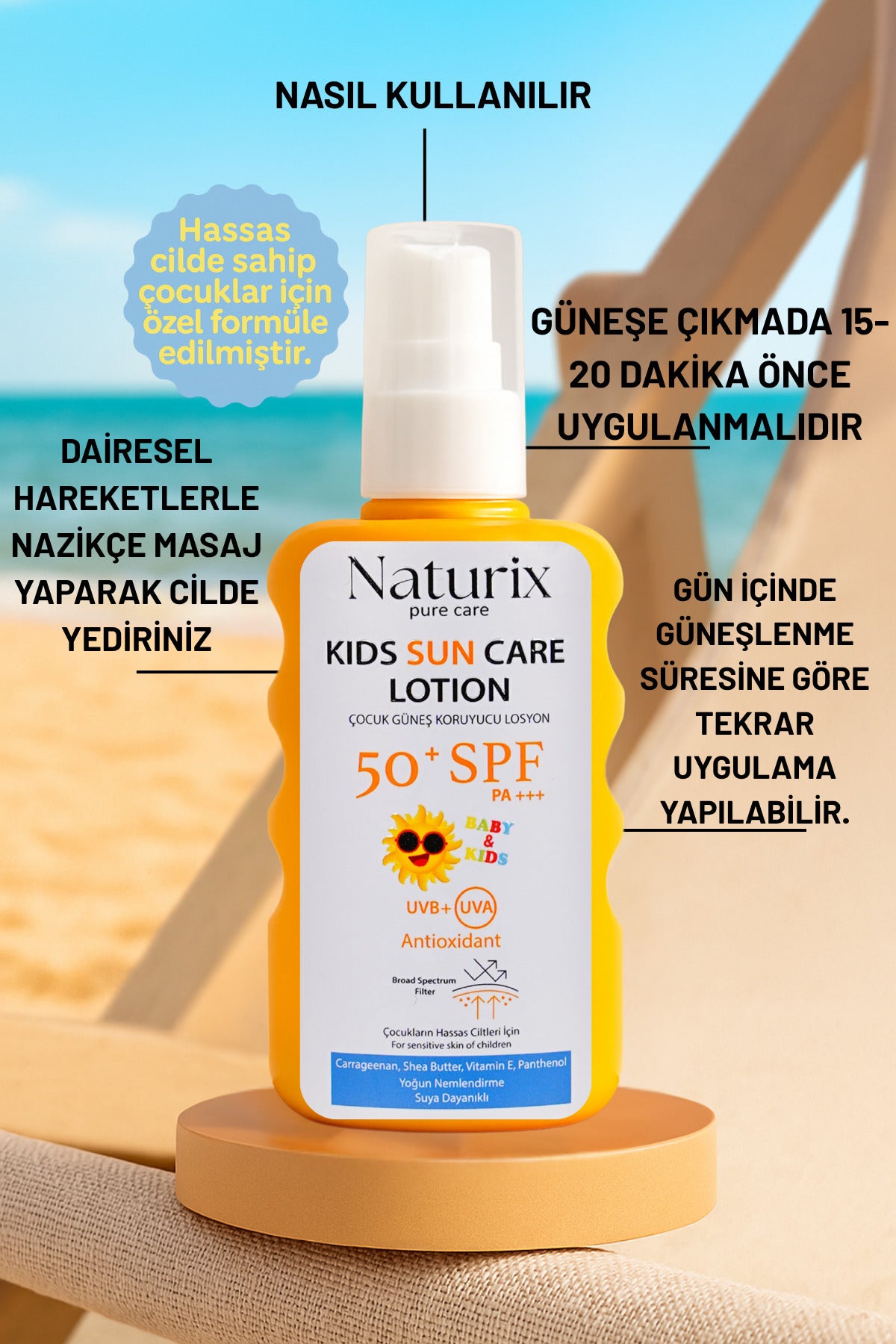 Çocuk Güneş Koruyucu Losyon Spf 50 Pa | Yeni Nesil Koruma Ve Yoğun Nem - 200 ml