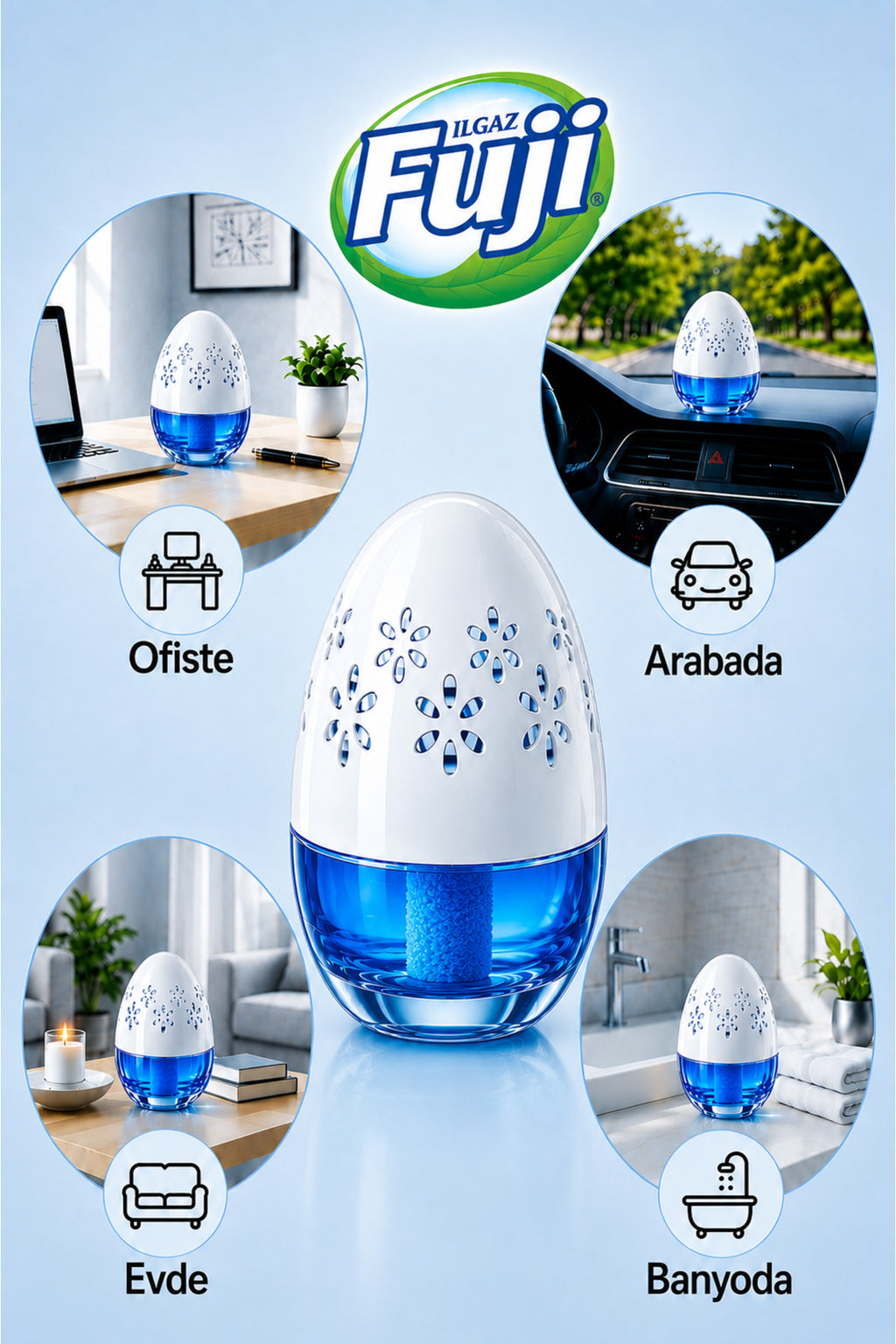 Okyanus Esintili Araç, WC, Oda ve Ortam Kokusu 100 ml | Aqua Drift Kalıcı Kavanoz Koku