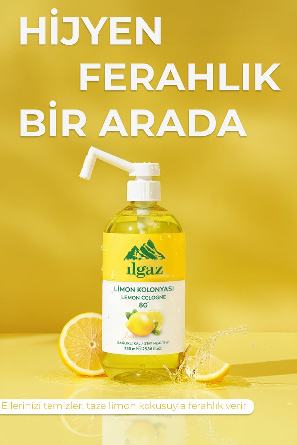Pompalı Limon Kolonyası 80 Derece - 750 ml | Eko Boy Ferahlatıcı Etki
