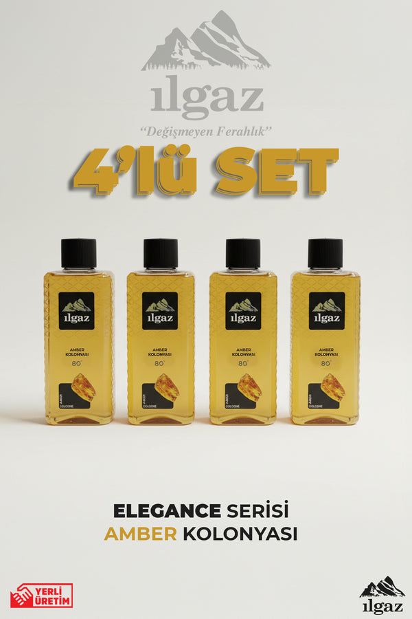 Amber Kolonyası 4'lü Set 80 Derece 400 Ml | Elegance Series