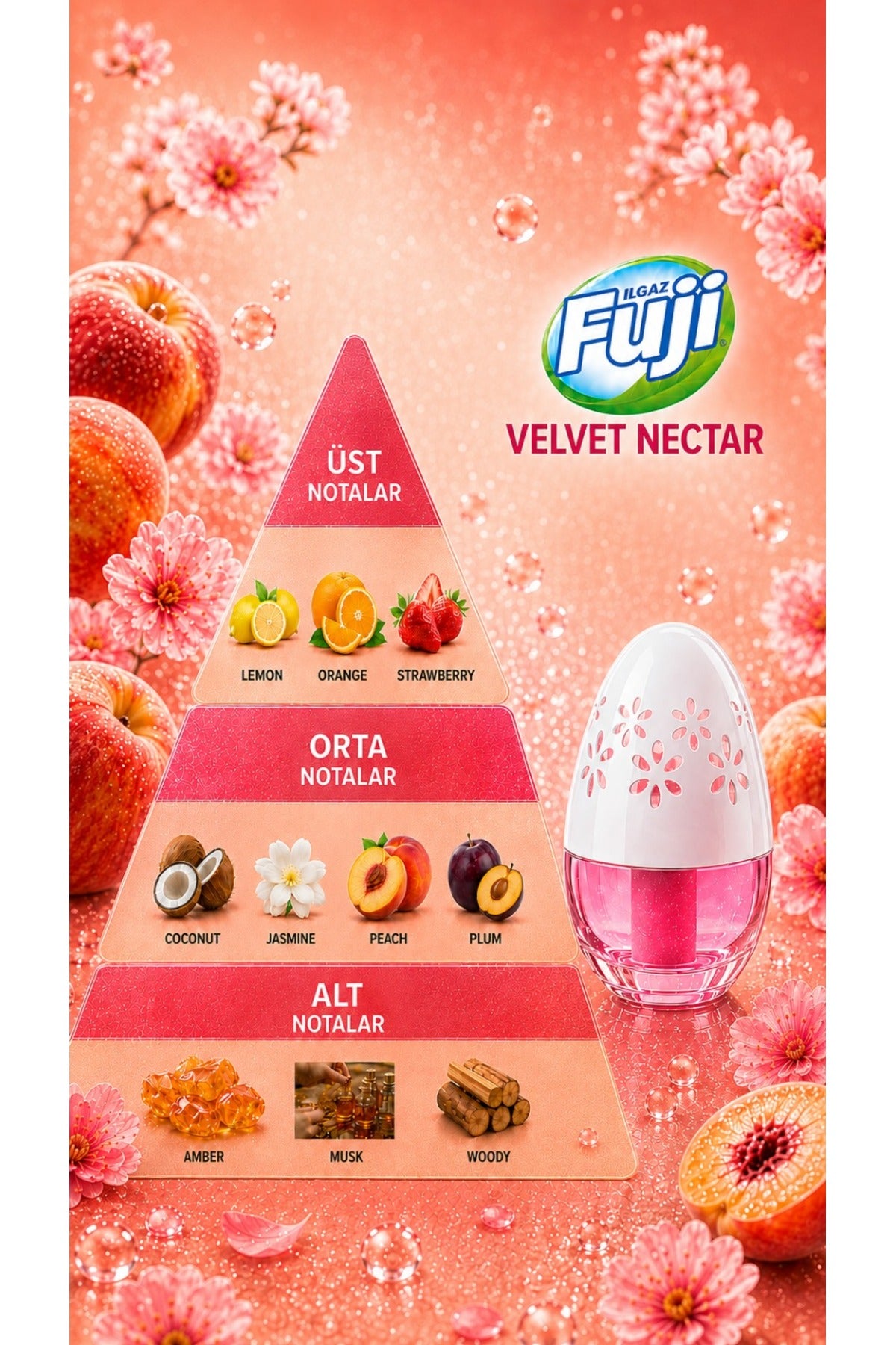 Şeftali Kokulu Araç, WC, Oda ve Ortam Kokusu 100 ml | Velvet Nectar Kalıcı Kavanoz Koku