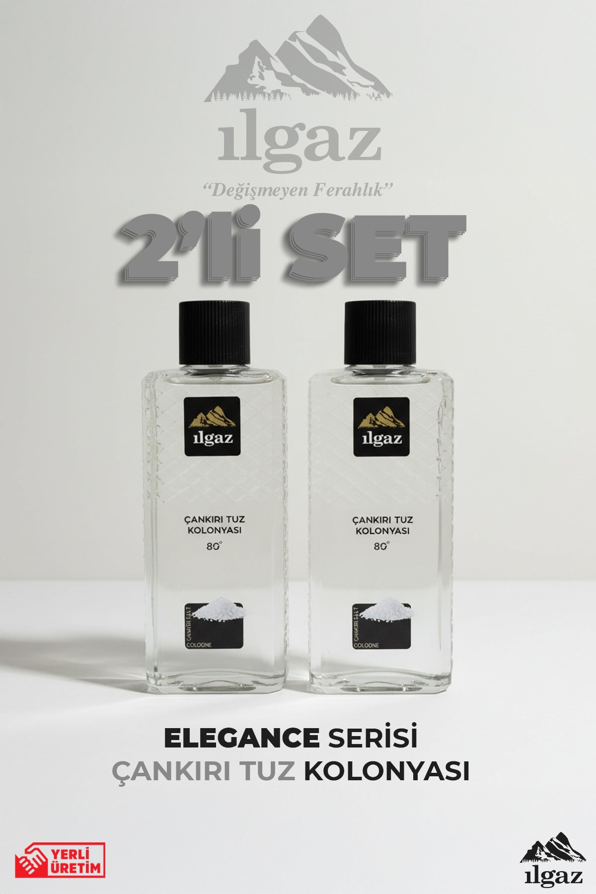 Çankırı Tuz Kolonyası 2'li Set 80 Derece 400 ml | Elegance Series