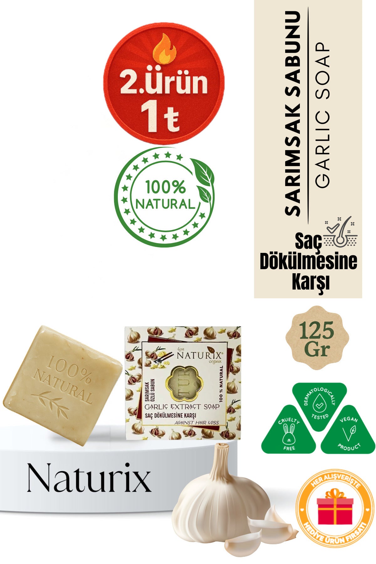 Türk Hamamı Sabunu 125 gr | Derin Temizleyici, Arındırıcı Ve Doğal Cilt Bakımı Sabunu