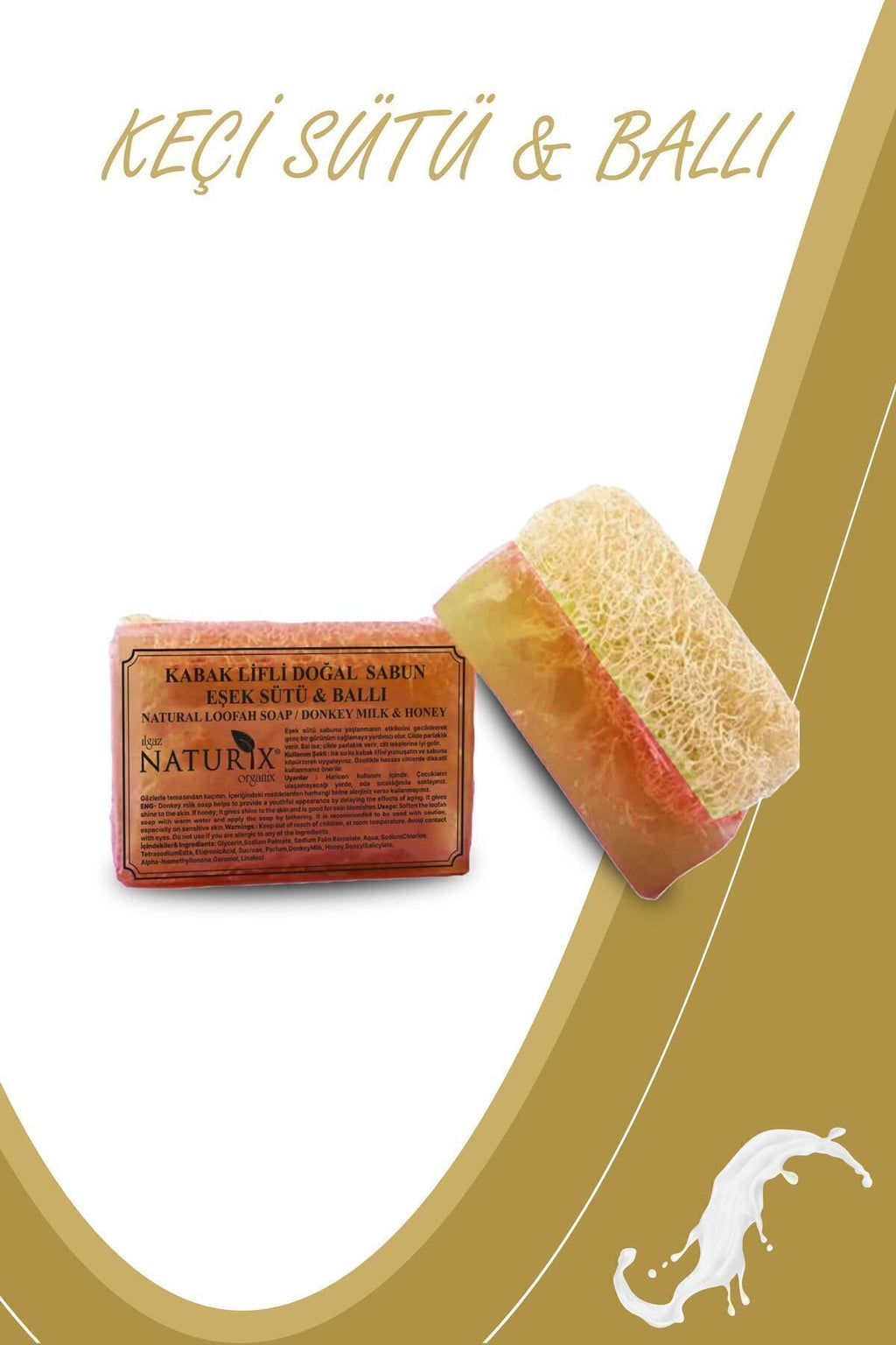 Kabak Lifli Keçi Sütü & Ballı Sabun 130 gr | Peeling Etkili, Kurutucu, Doğal Sabun