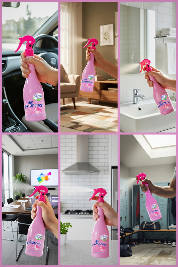 Pudra Oda Spreyi 400 ml - 6'lı Eko Paket | Air Freshener Neon Pudra Oda Kokusu