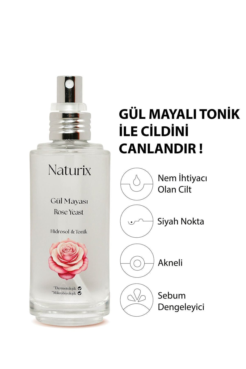 Gül Mayası Aydınlatıcı & Gözenek Sıkılaştırıcı Tonik 100 ml Cilt Bakımı Yüz Tonik