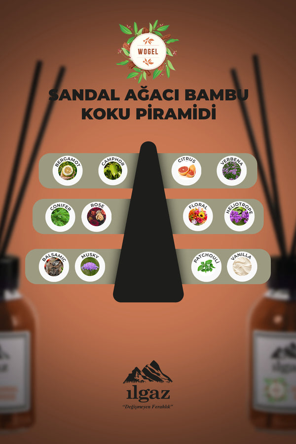 Sandal Ağacı Bambu Çubuklu Oda Kokusu 110 ml | Red Diffuser Sandal Wood Ortam Kokusu