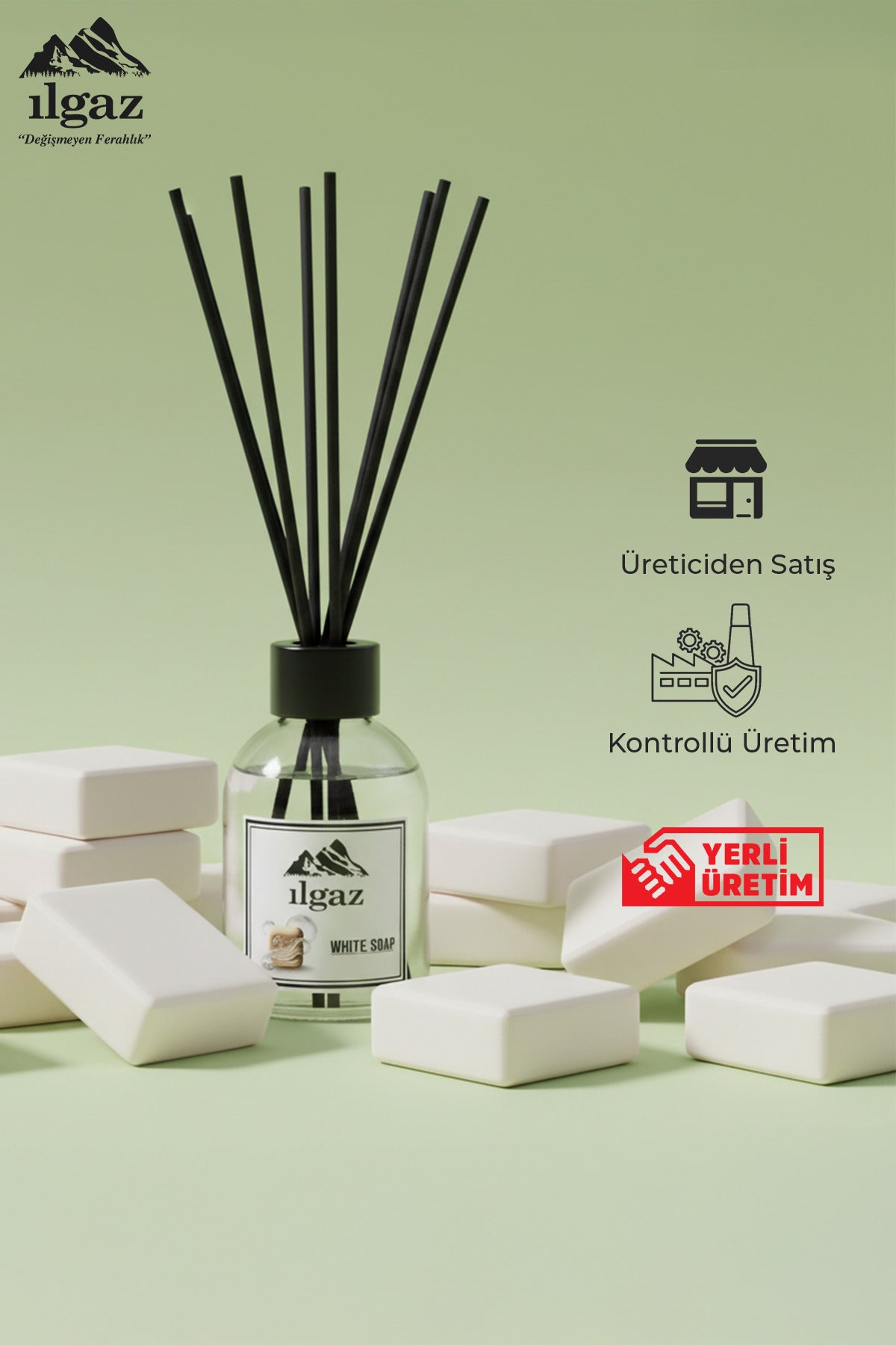Beyaz Sabun Çubuklu Oda Kokusu 110 Ml White Soap Parfum Ferahlatıcı Ortam Kokusu Kalıcı Parfümlü