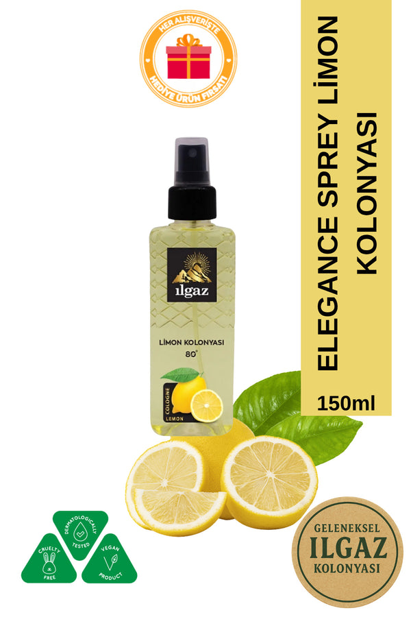 Elegance Series Sprey Limon Kolonyası 150 ml | 80 Derece Çanta Boy Kolonya