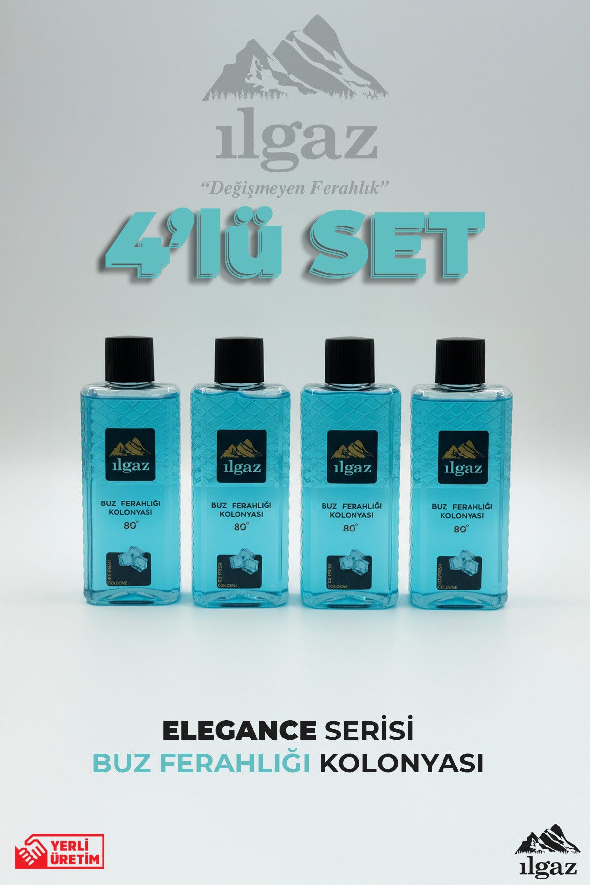 Buz Ferahlığı Kolonyası 4'lü Set 80 Derece 400 ml | Elegance Series